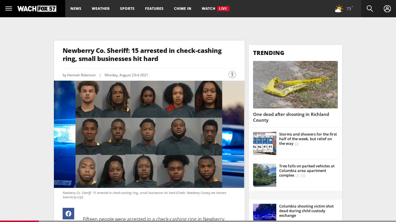 Newberry Co. Sheriff: 15 arrested in check-cashing ring ...